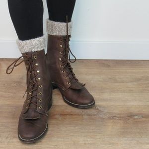 Laredo Brown Leather Riding Boots 8.5D  USA VTG